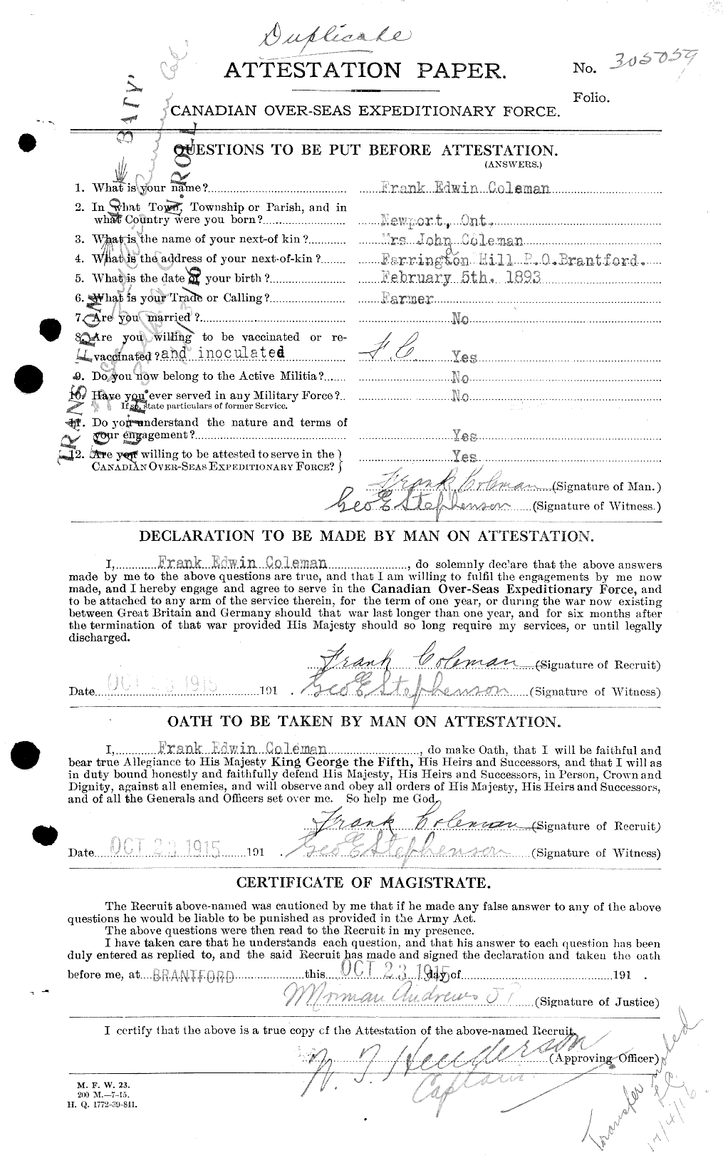Personnel Records of the First World War - CEF 028129a