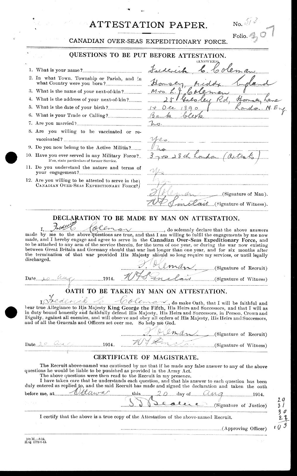 Personnel Records of the First World War - CEF 028137a
