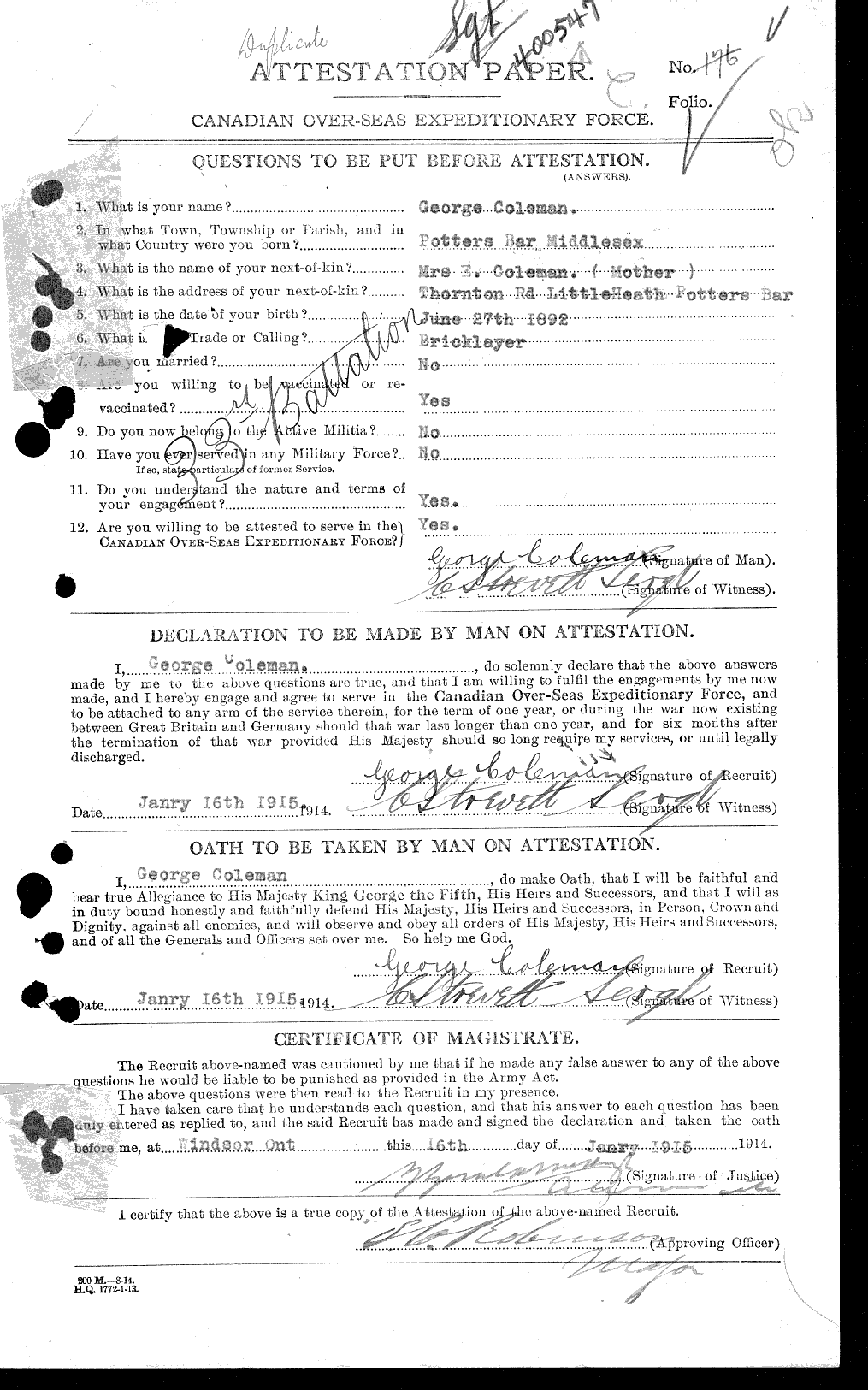 Personnel Records of the First World War - CEF 028146a