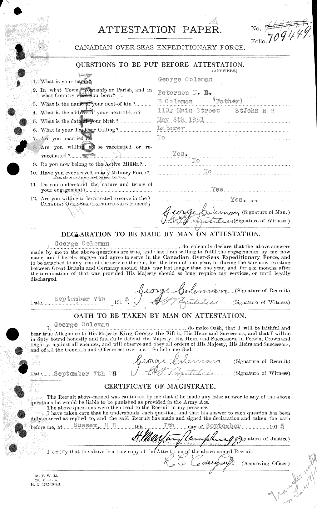 Personnel Records of the First World War - CEF 028153a