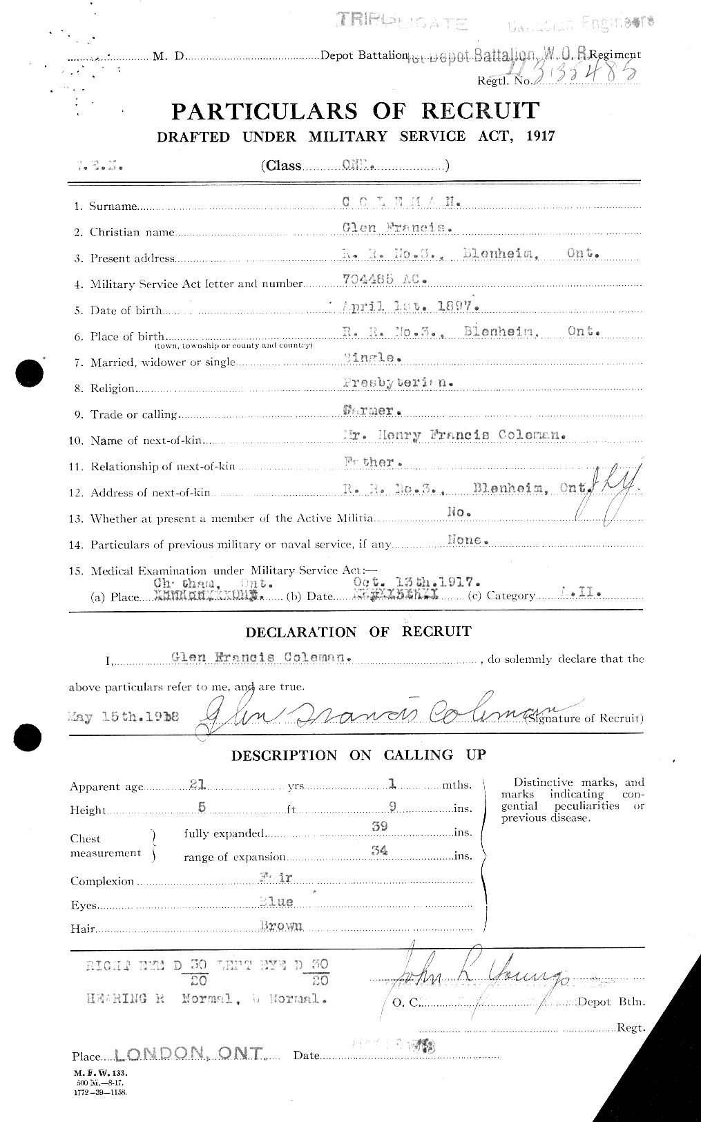 Personnel Records of the First World War - CEF 028161a