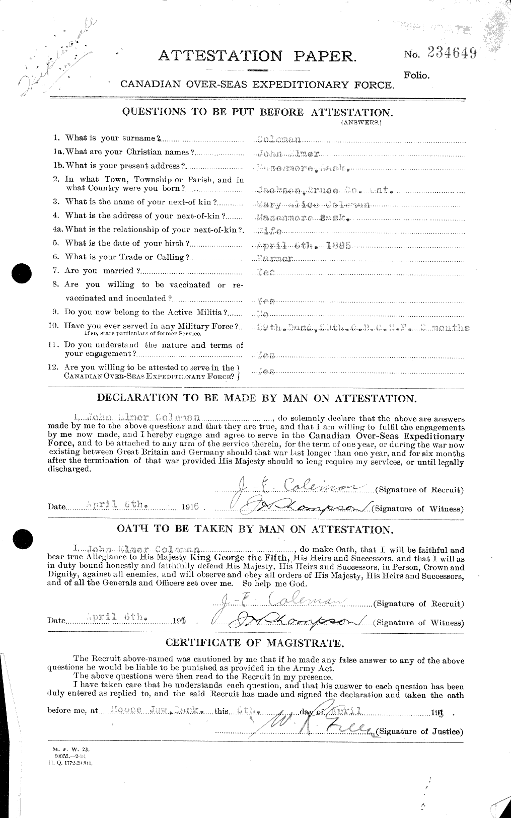 Personnel Records of the First World War - CEF 028209a