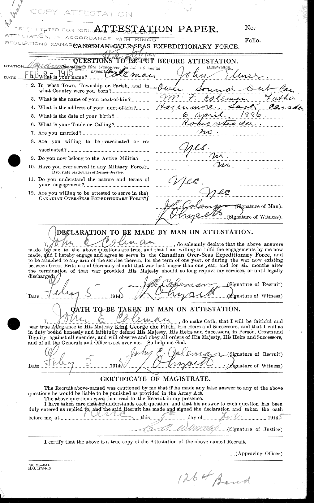 Personnel Records of the First World War - CEF 028209c