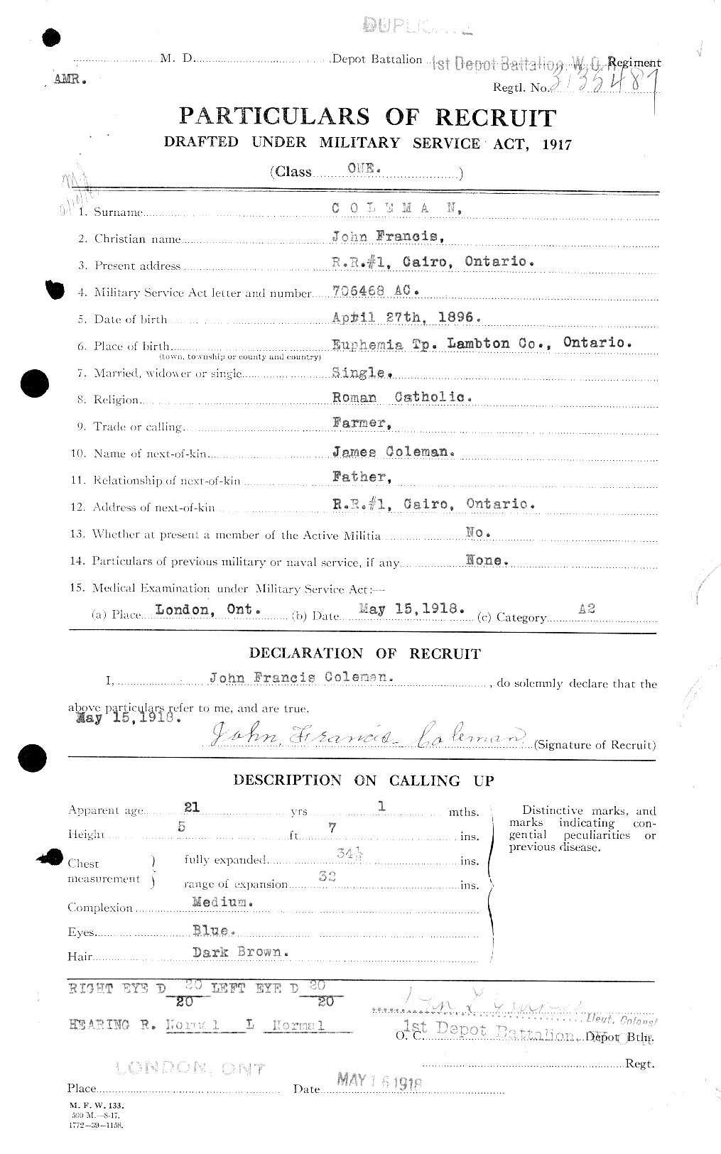 Personnel Records of the First World War - CEF 028211a