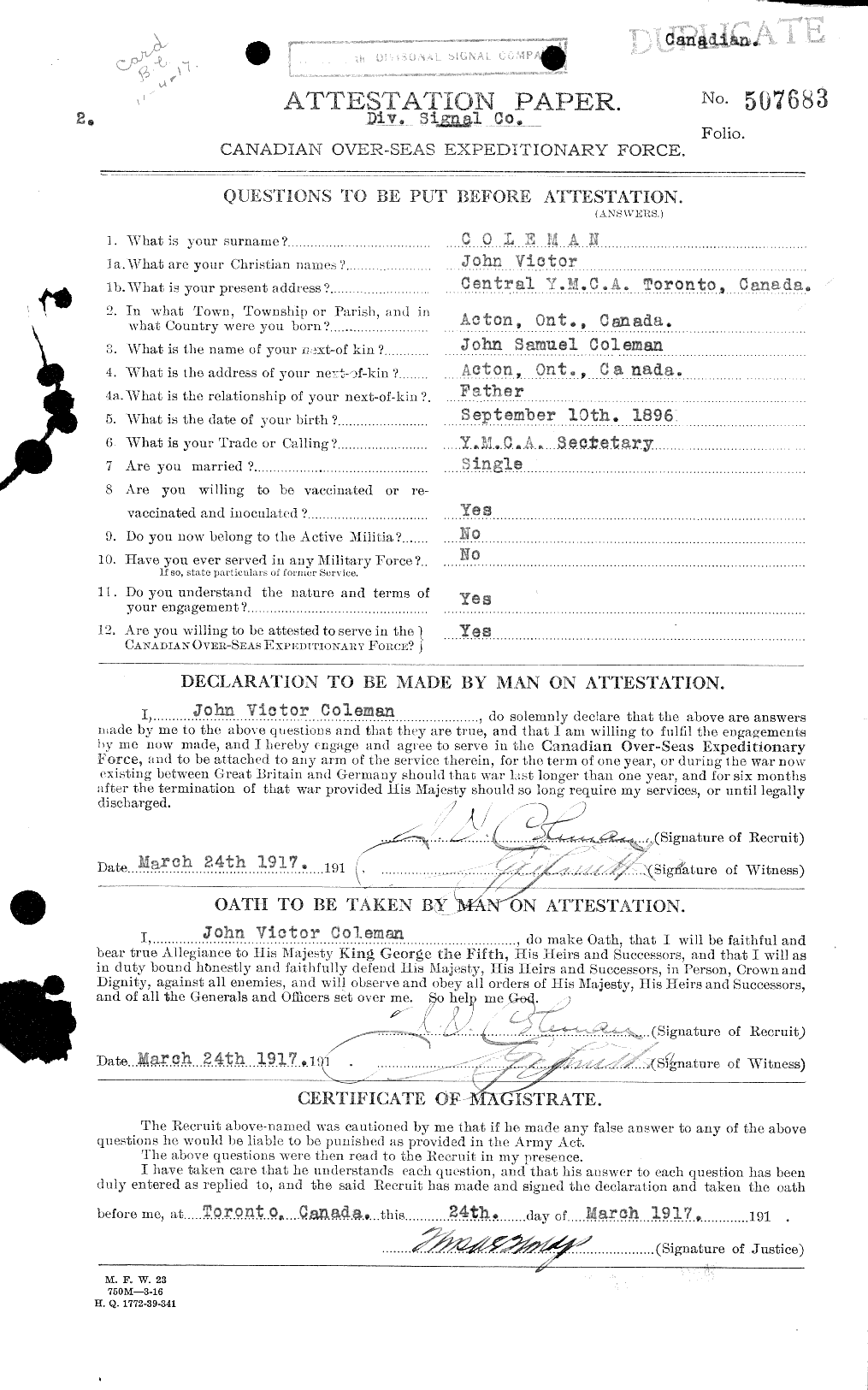 Personnel Records of the First World War - CEF 028221a