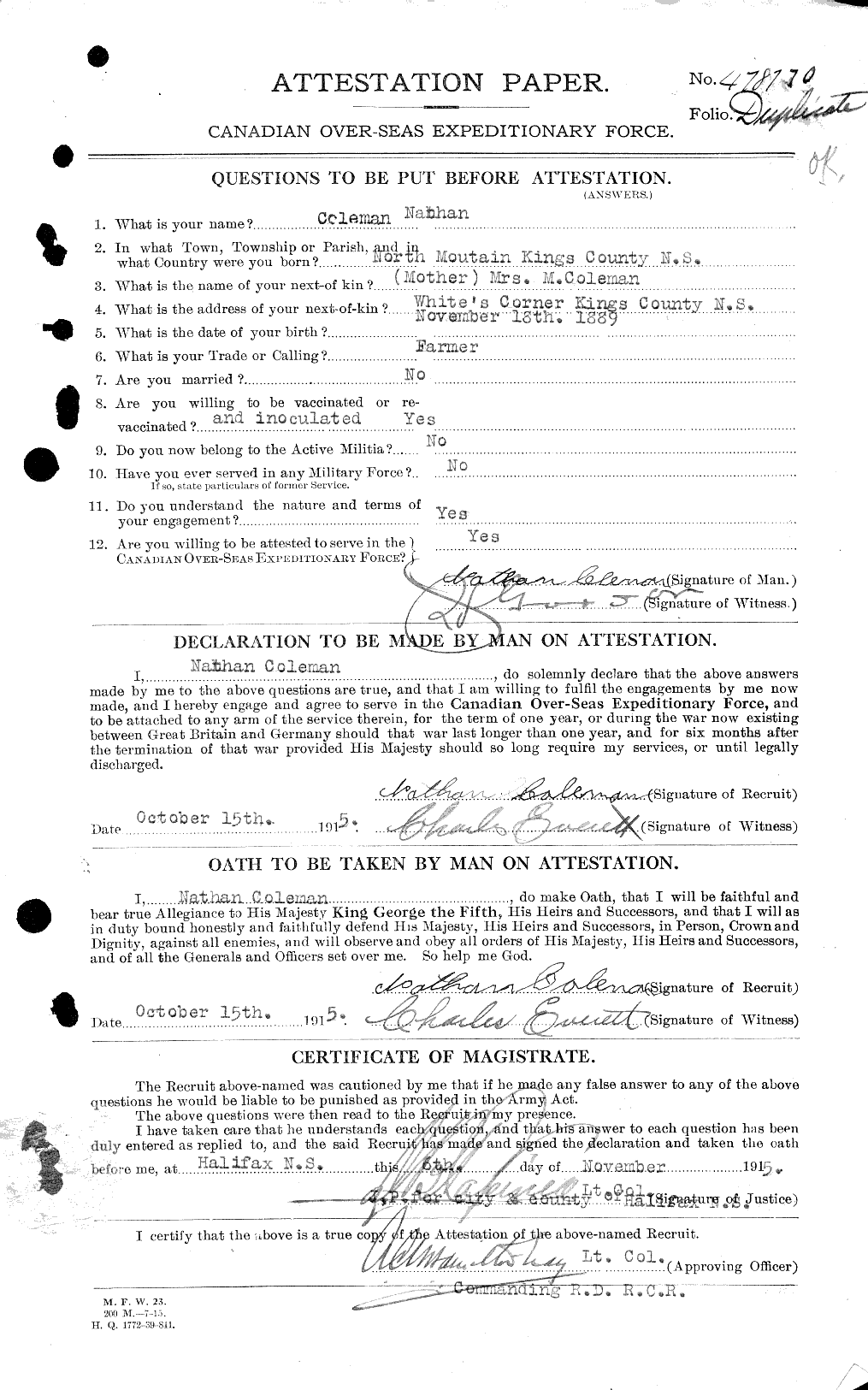 Personnel Records of the First World War - CEF 028244a