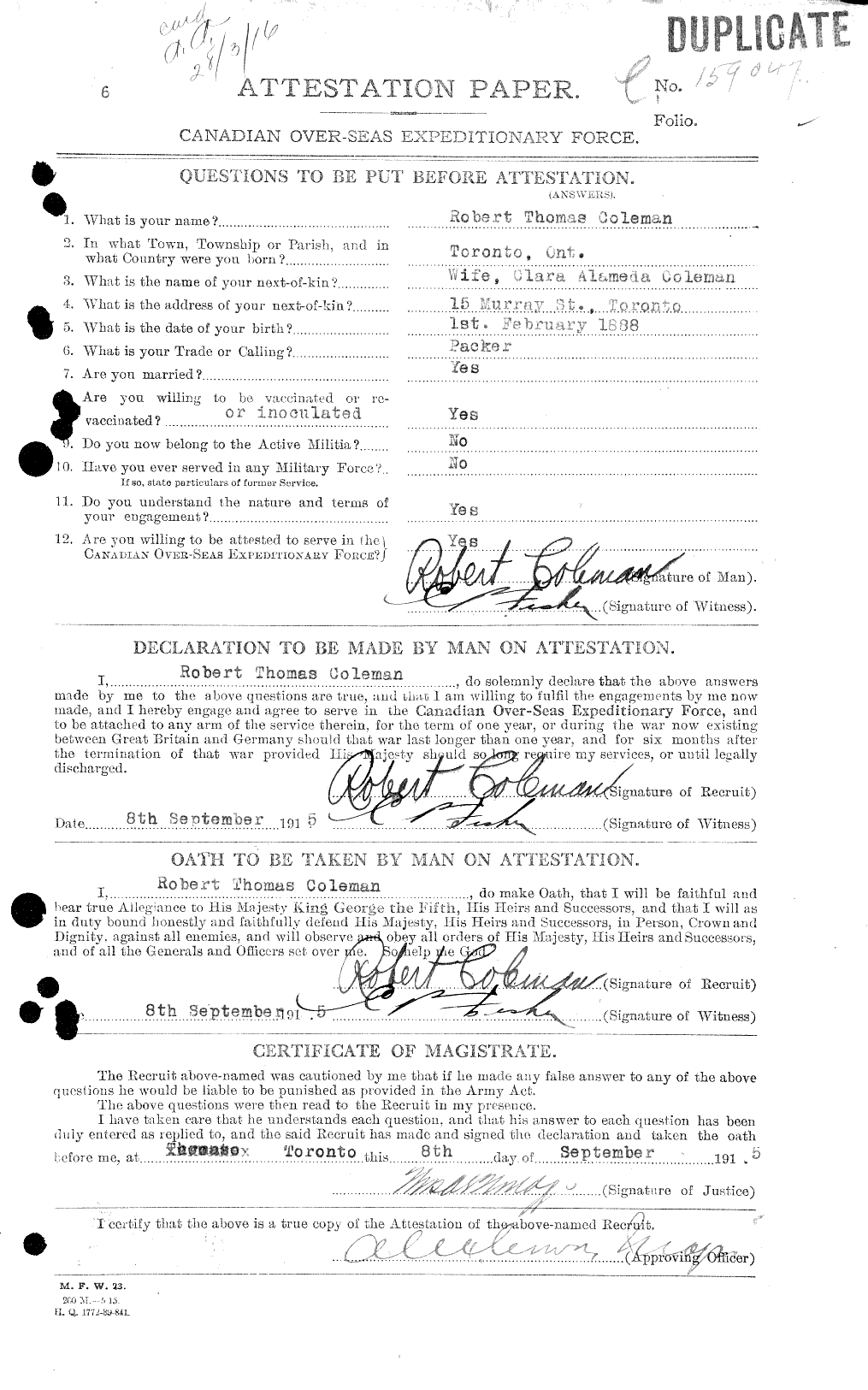 Personnel Records of the First World War - CEF 028262a