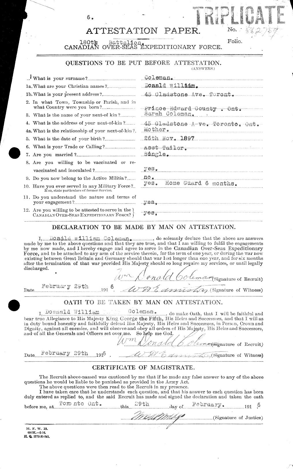 Personnel Records of the First World War - CEF 028303a