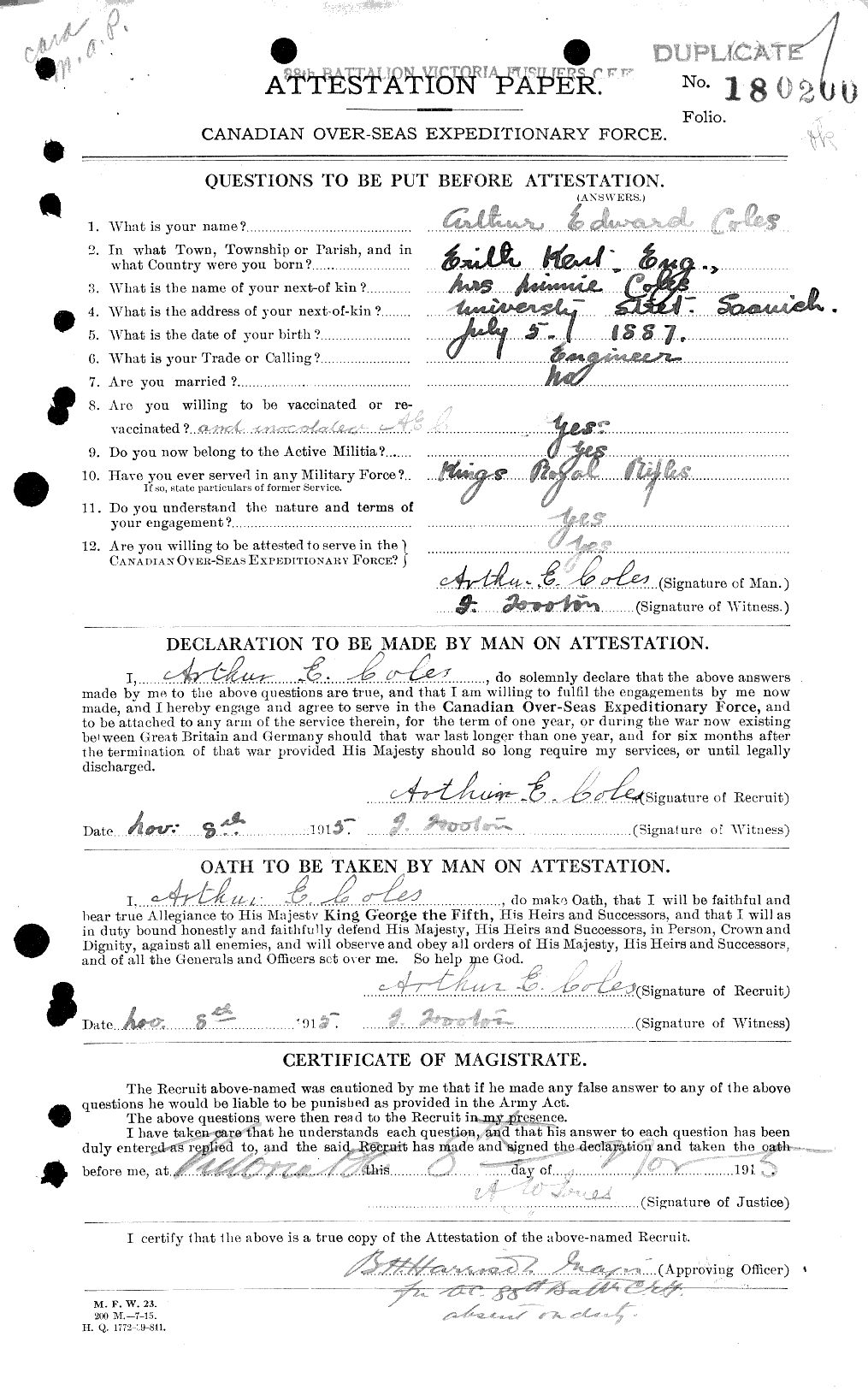 Personnel Records of the First World War - CEF 028341a