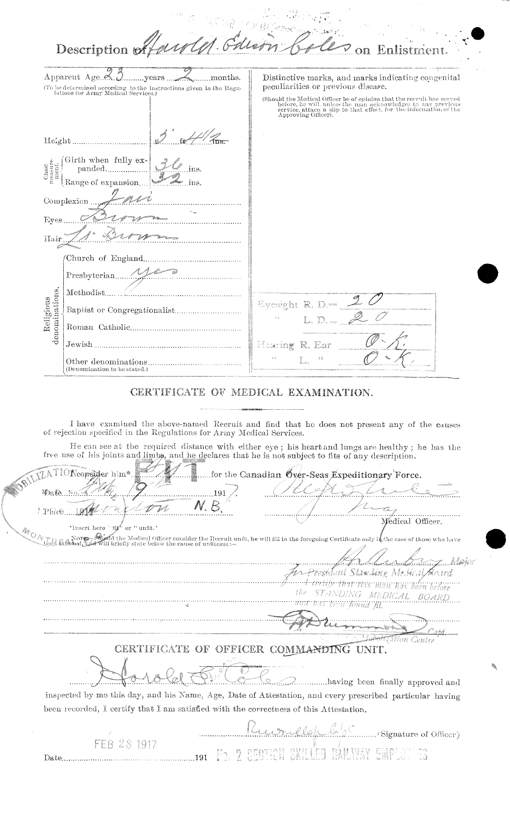 Personnel Records of the First World War - CEF 028375b