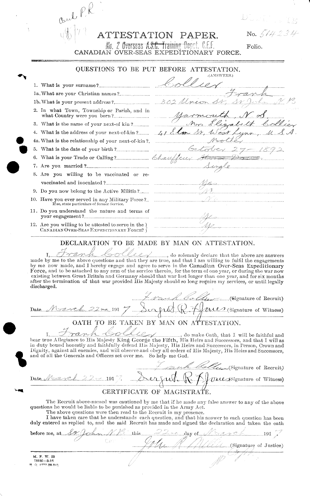 Personnel Records of the First World War - CEF 028793a