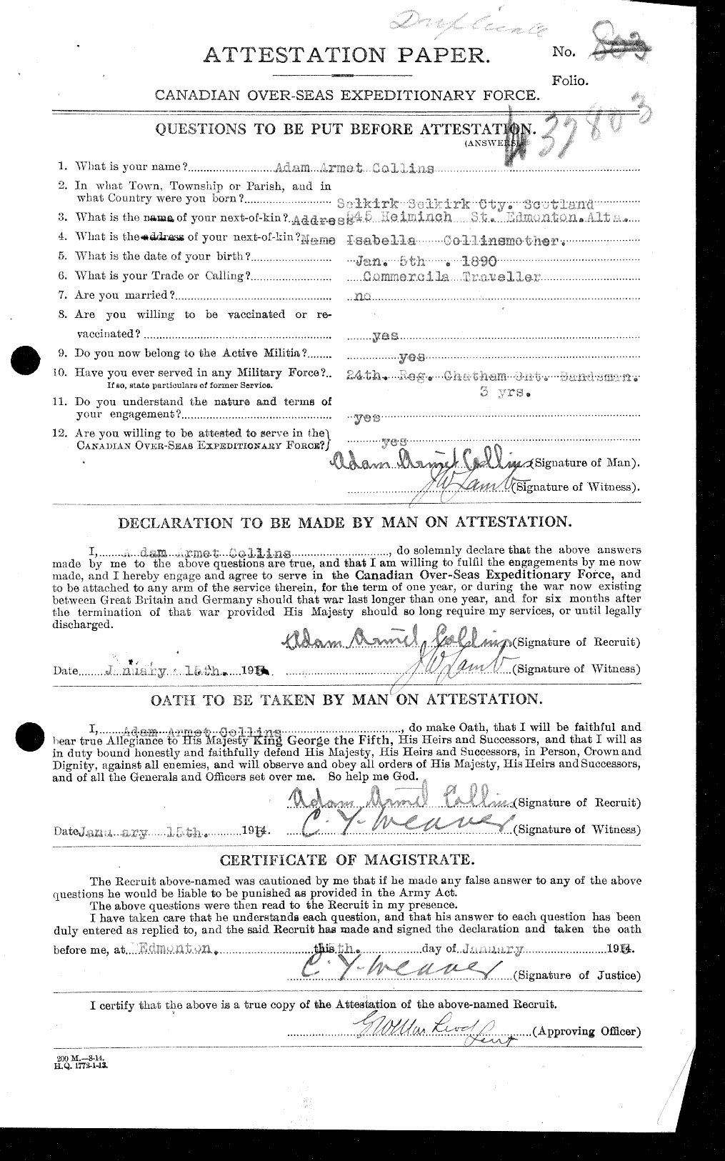 Personnel Records of the First World War - CEF 028913a