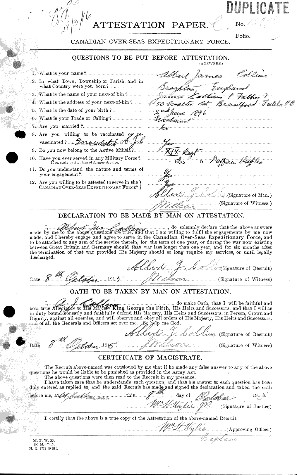 Personnel Records of the First World War - CEF 028929a
