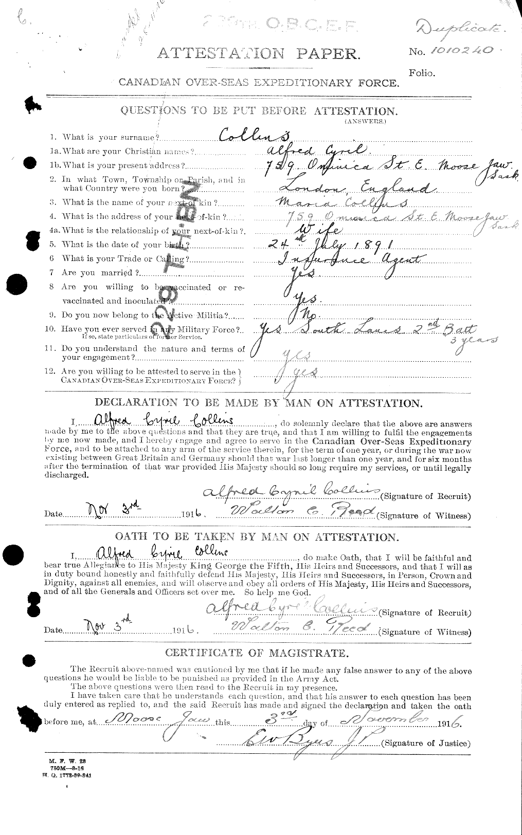 Personnel Records of the First World War - CEF 028952a