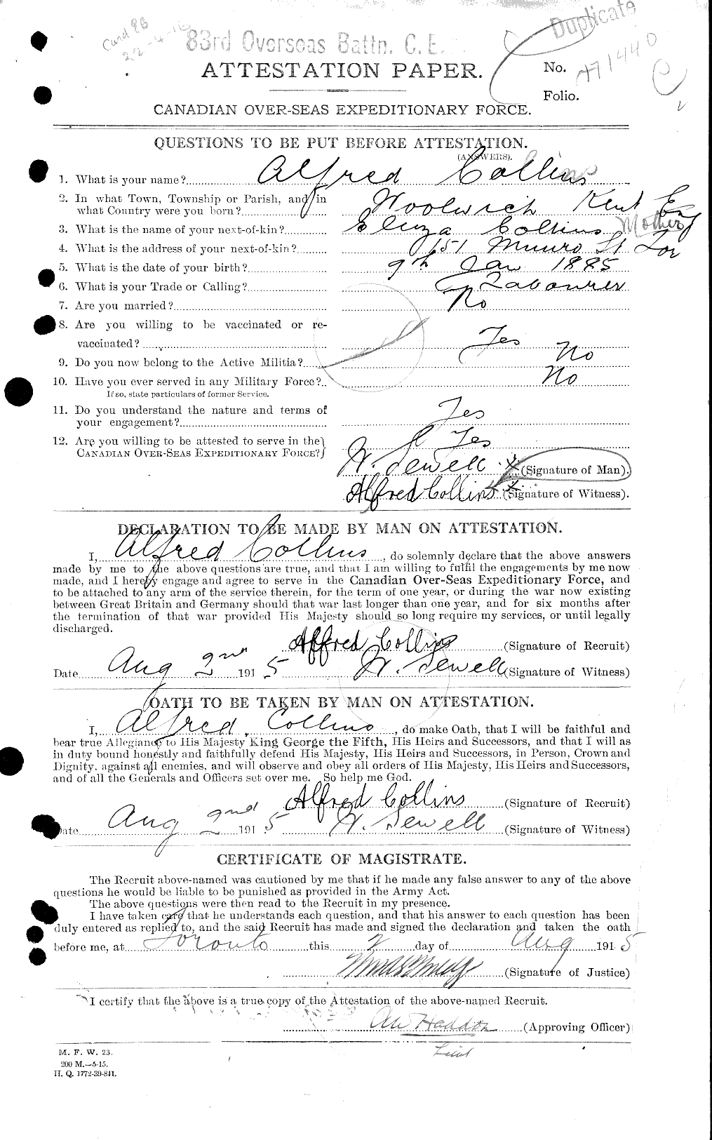 Personnel Records of the First World War - CEF 028957a