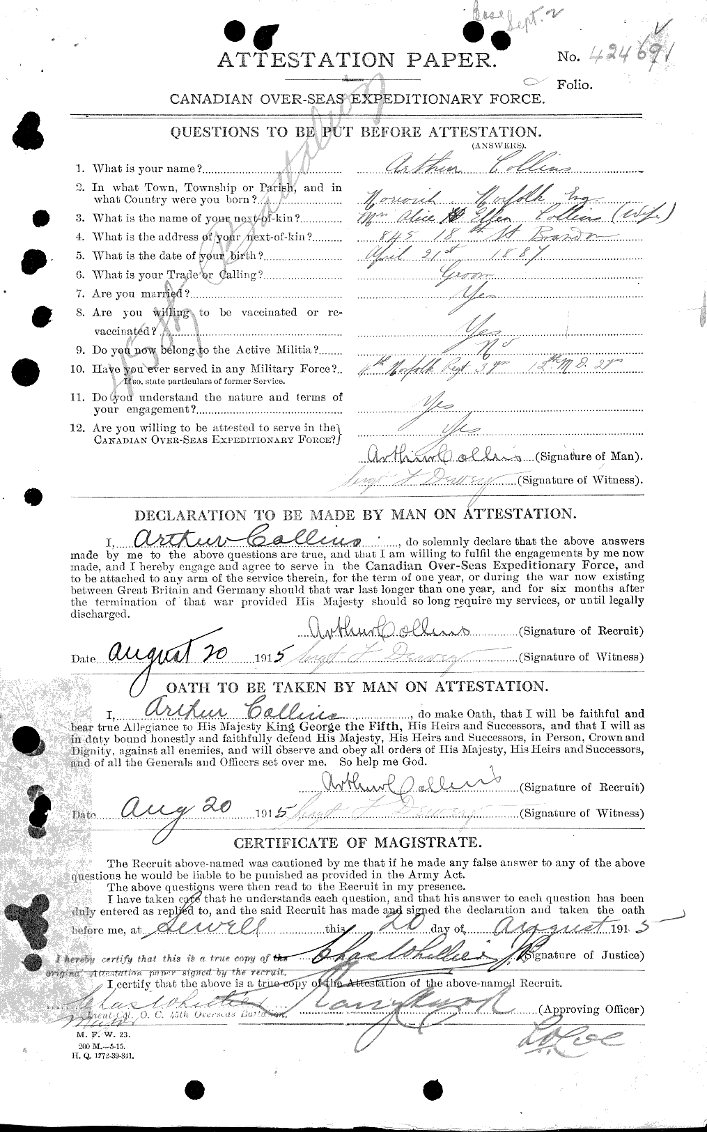 Personnel Records of the First World War - CEF 028980a