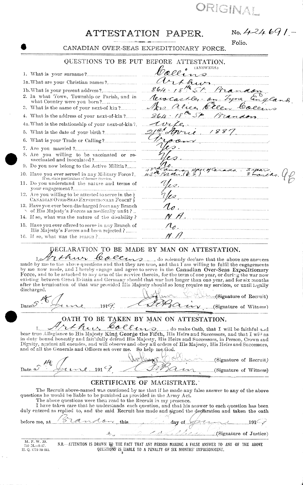 Personnel Records of the First World War - CEF 028980c