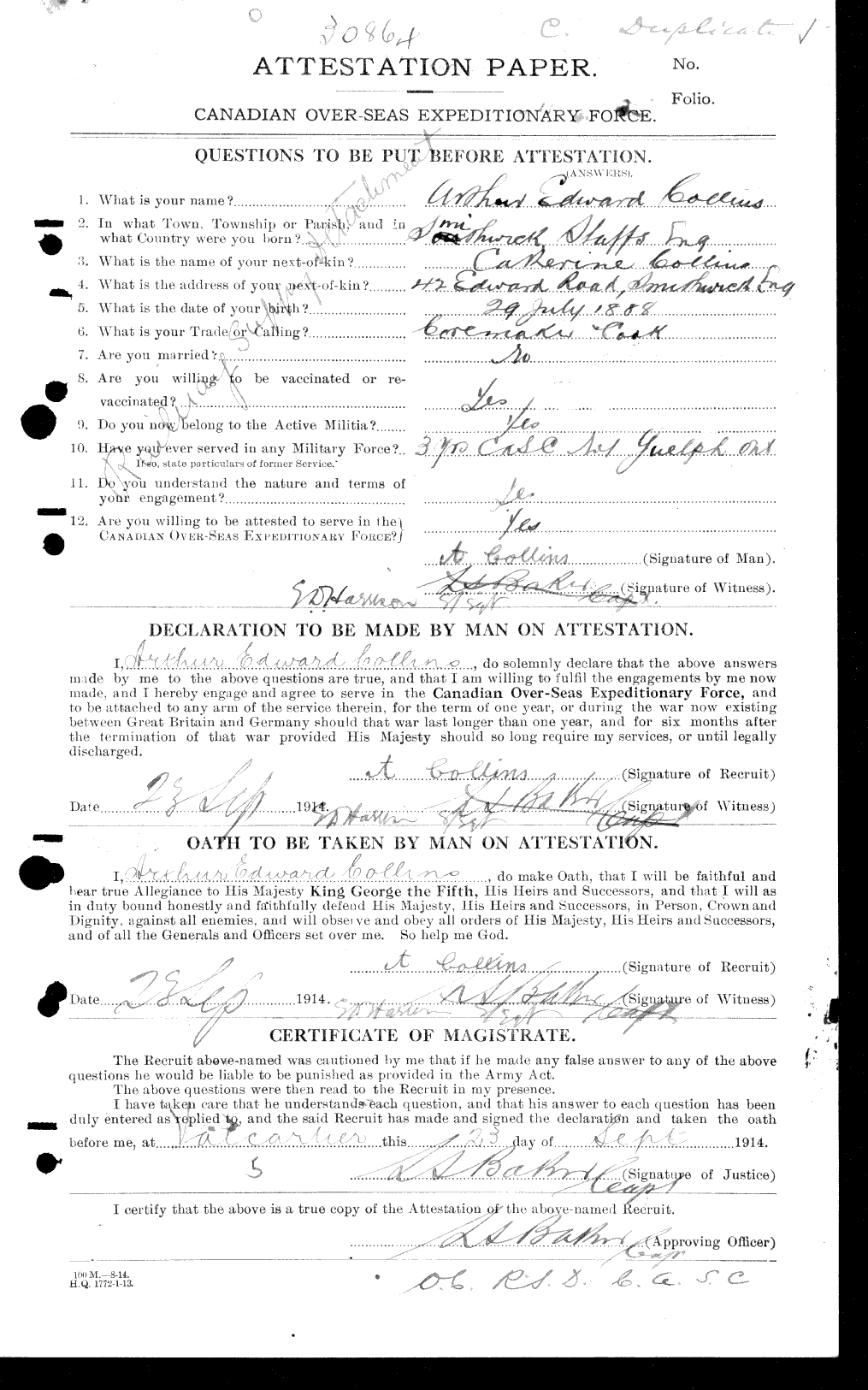 Personnel Records of the First World War - CEF 028985a