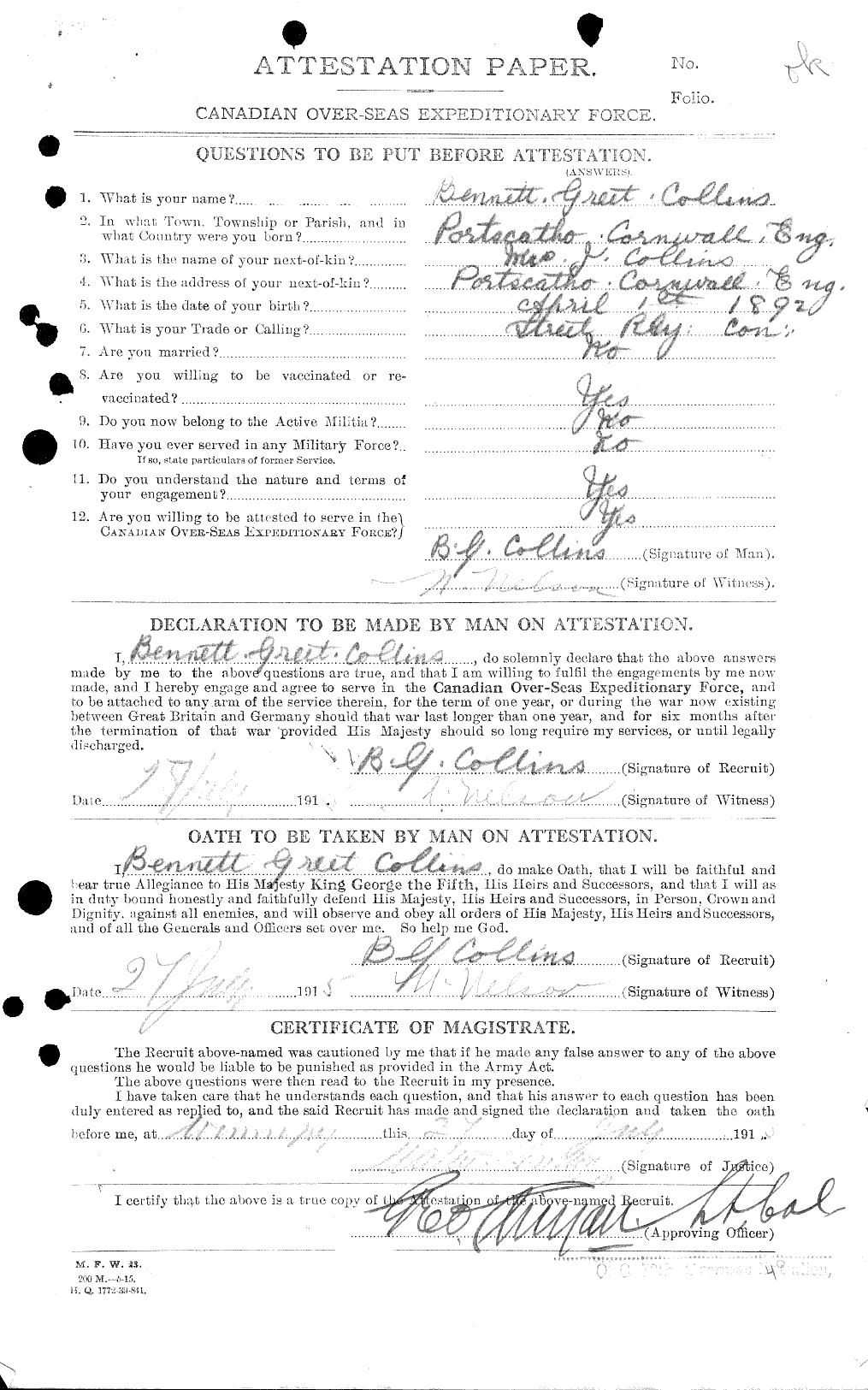 Personnel Records of the First World War - CEF 028993a