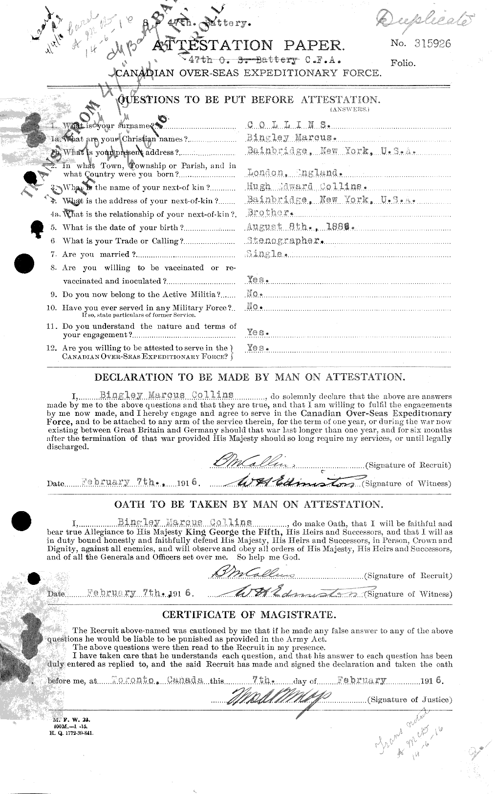 Personnel Records of the First World War - CEF 028997a