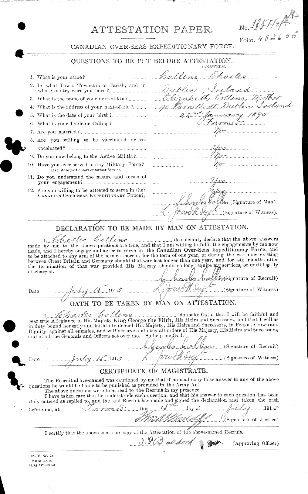 Personnel Records of the First World War - CEF 029010a
