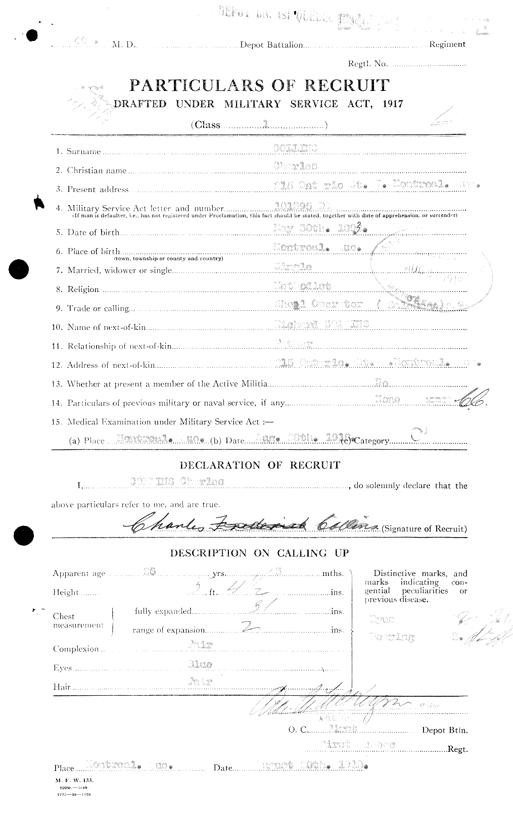 Personnel Records of the First World War - CEF 029022a