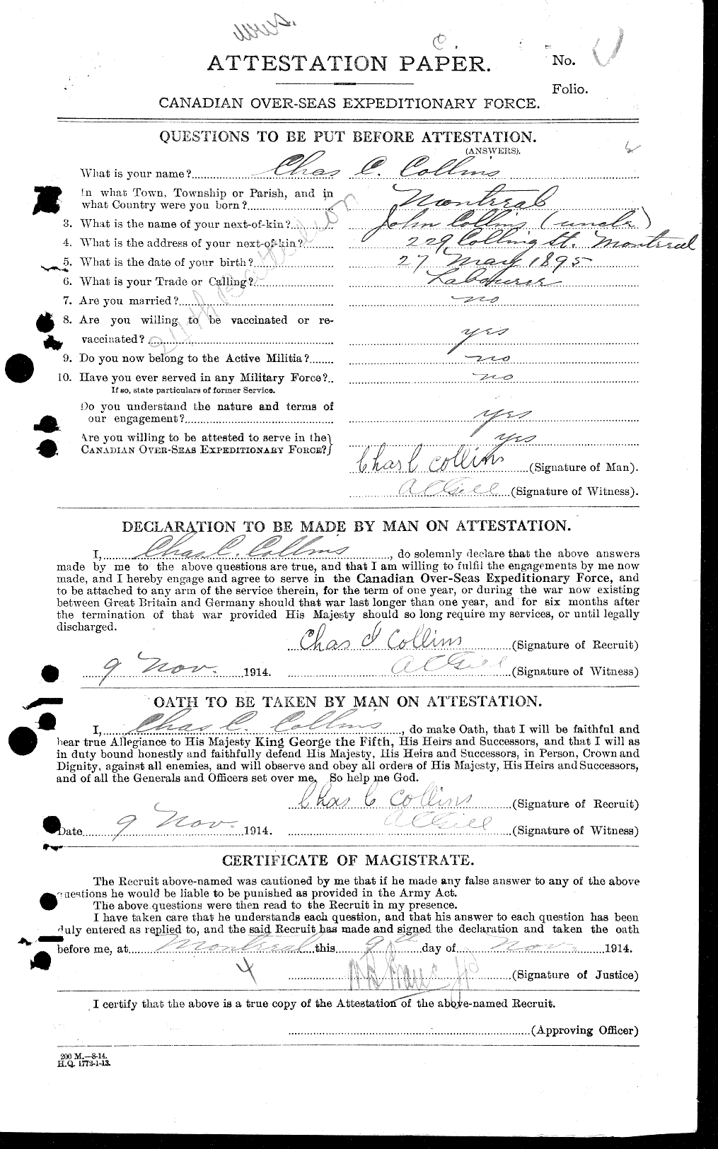 Personnel Records of the First World War - CEF 029026a