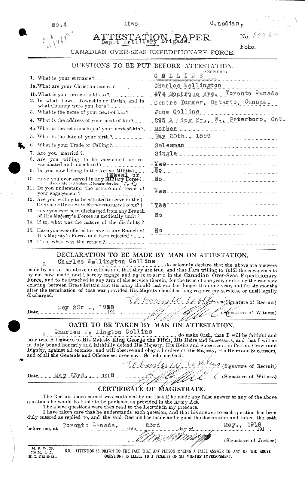 Personnel Records of the First World War - CEF 029043a