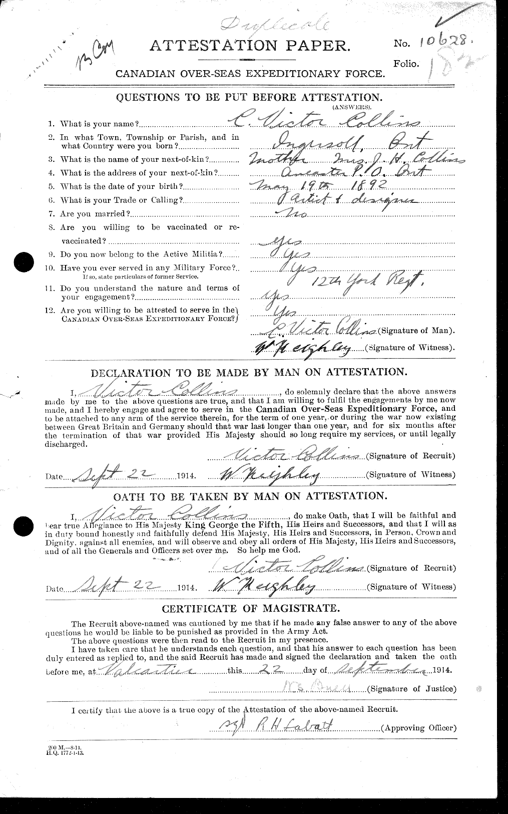 Personnel Records of the First World War - CEF 029051a