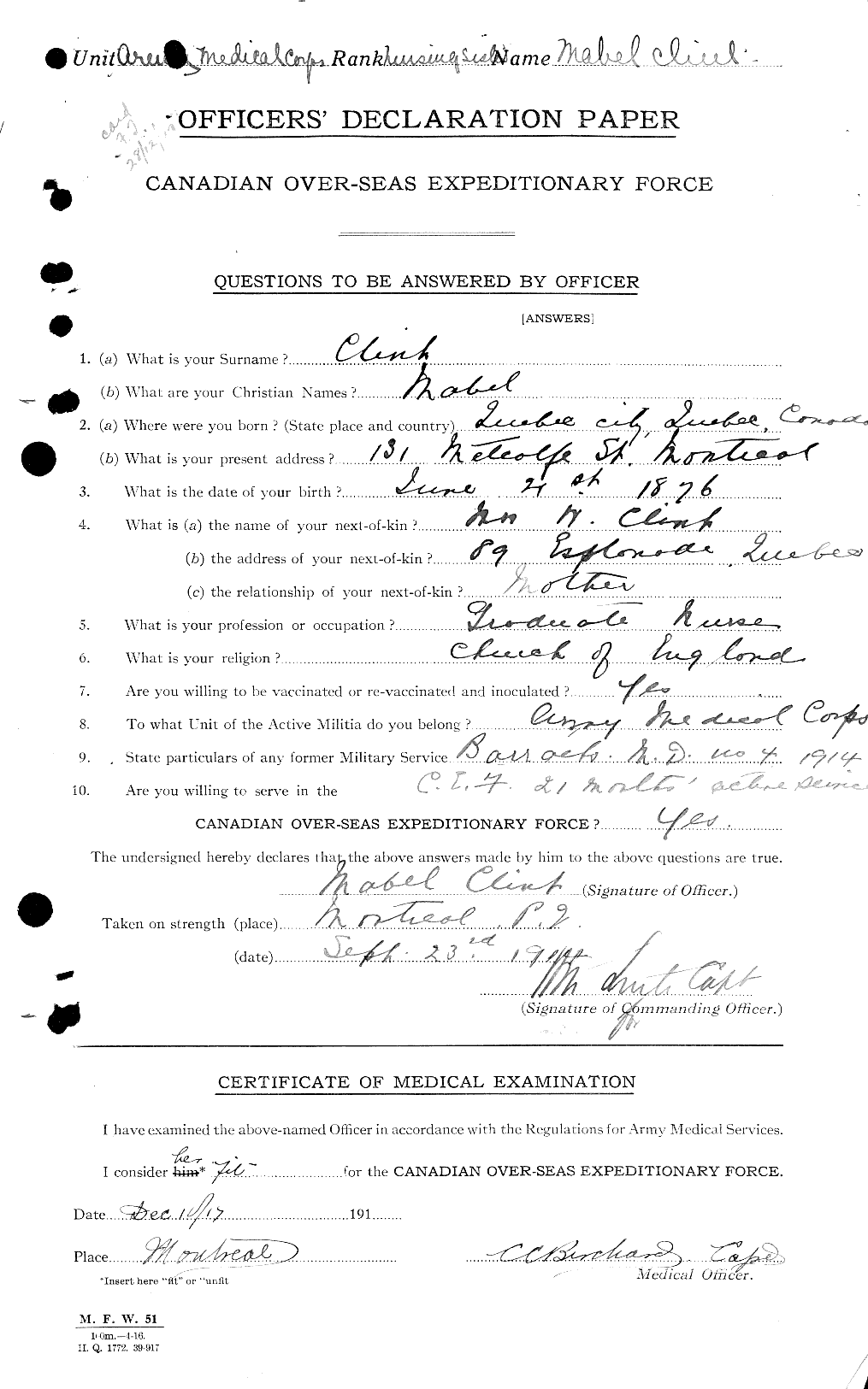 Personnel Records of the First World War - CEF 029138a