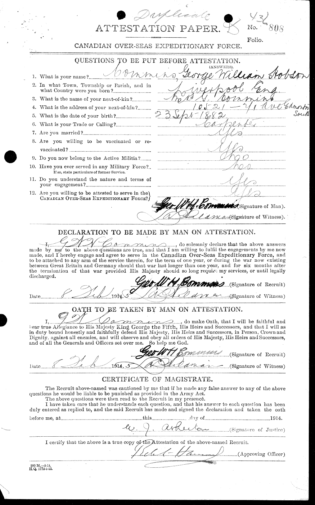 Personnel Records of the First World War - CEF 029642a