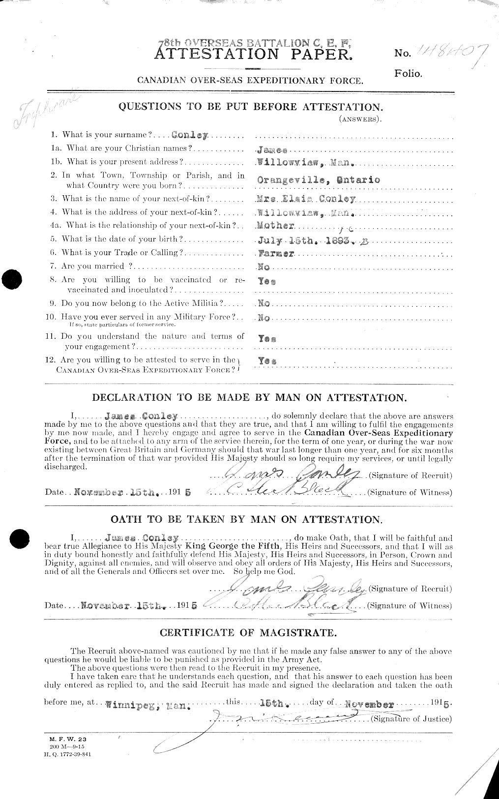 Personnel Records of the First World War - CEF 031450a