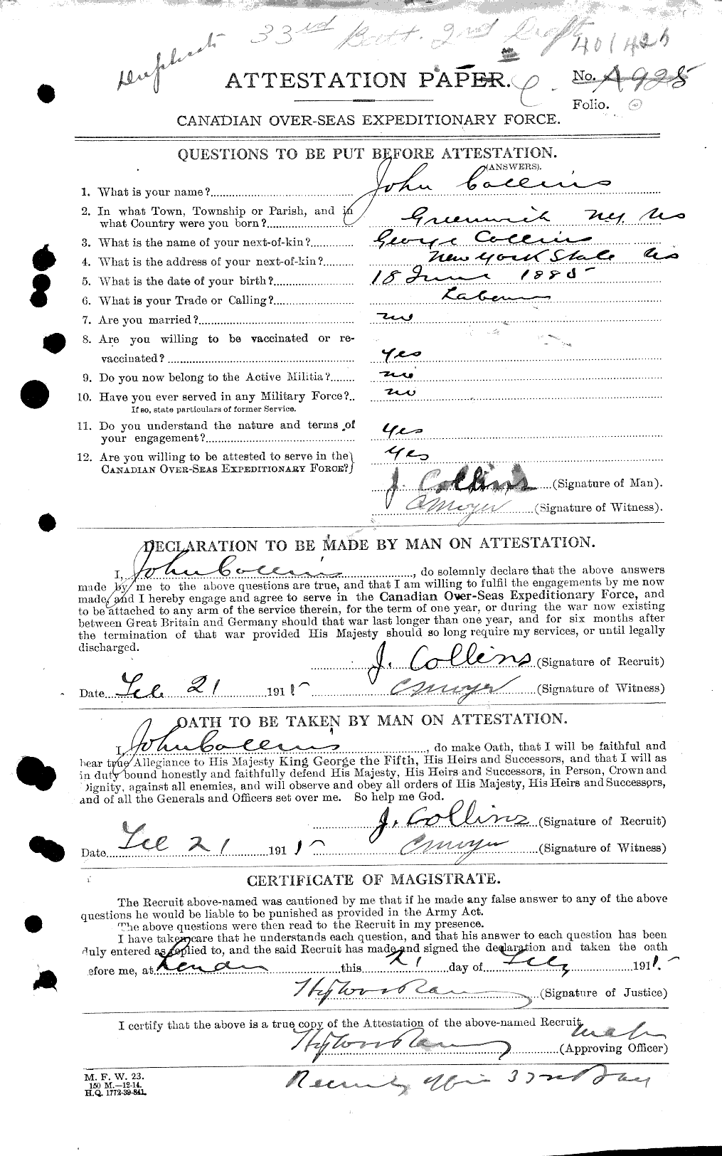 Personnel Records of the First World War - CEF 034378a