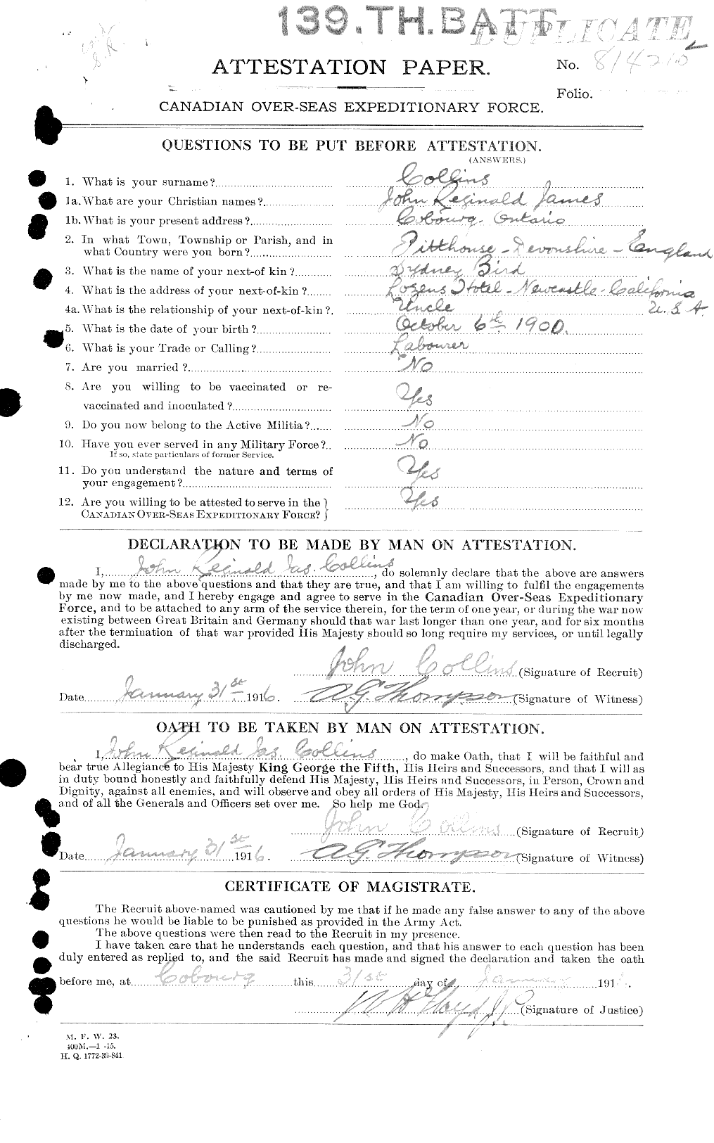 Personnel Records of the First World War - CEF 034380a