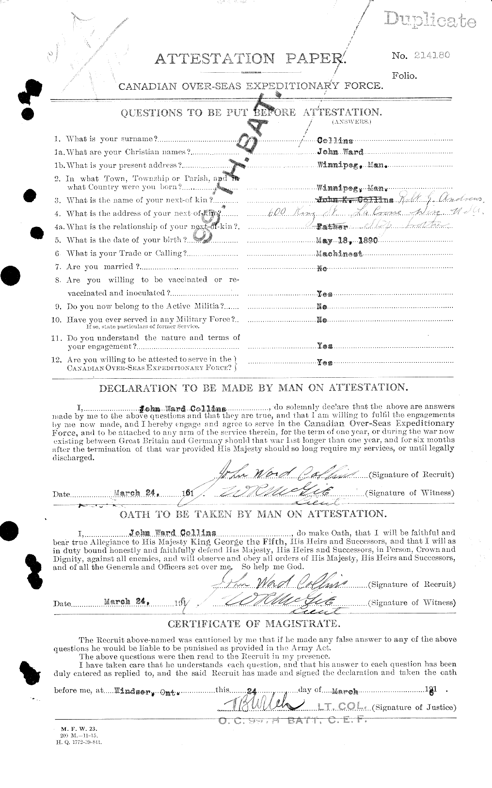 Personnel Records of the First World War - CEF 034388a