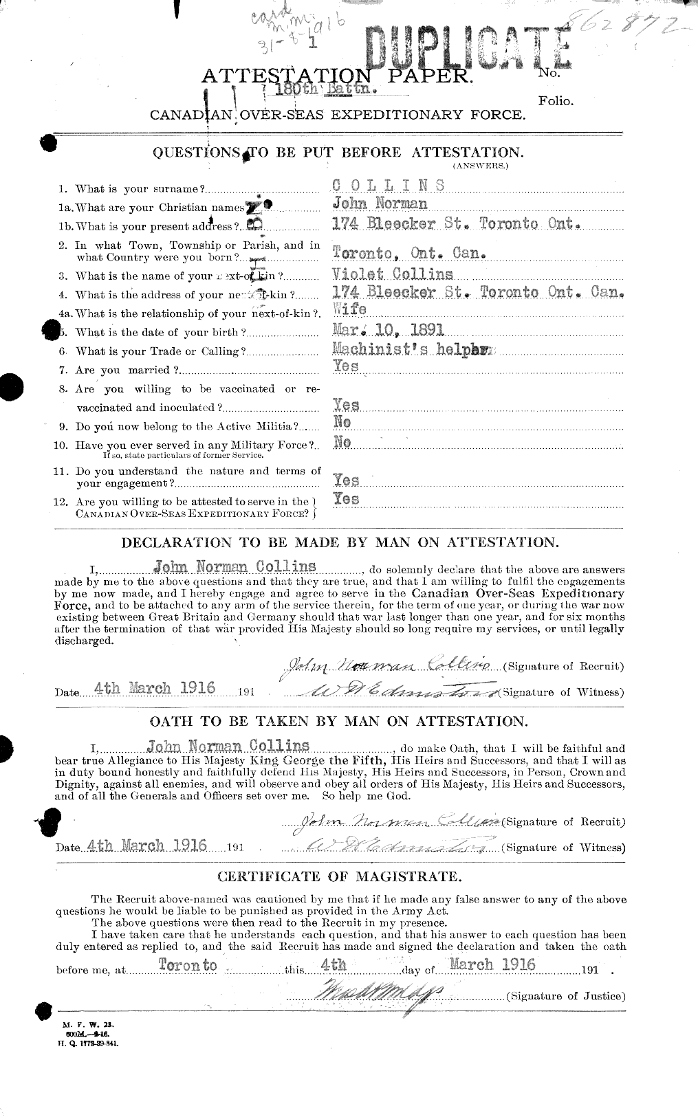 Personnel Records of the First World War - CEF 034394a