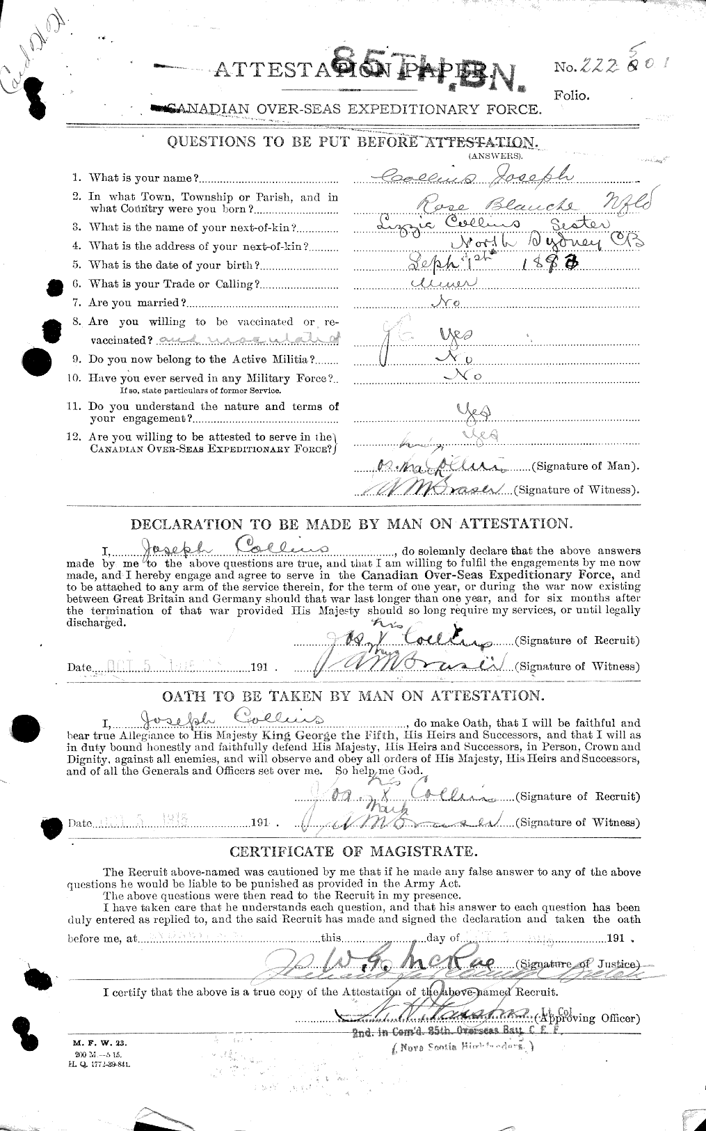 Personnel Records of the First World War - CEF 034398a
