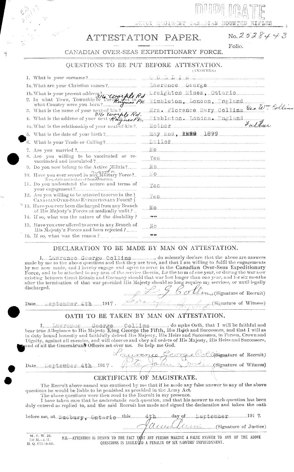 Personnel Records of the First World War - CEF 034437a