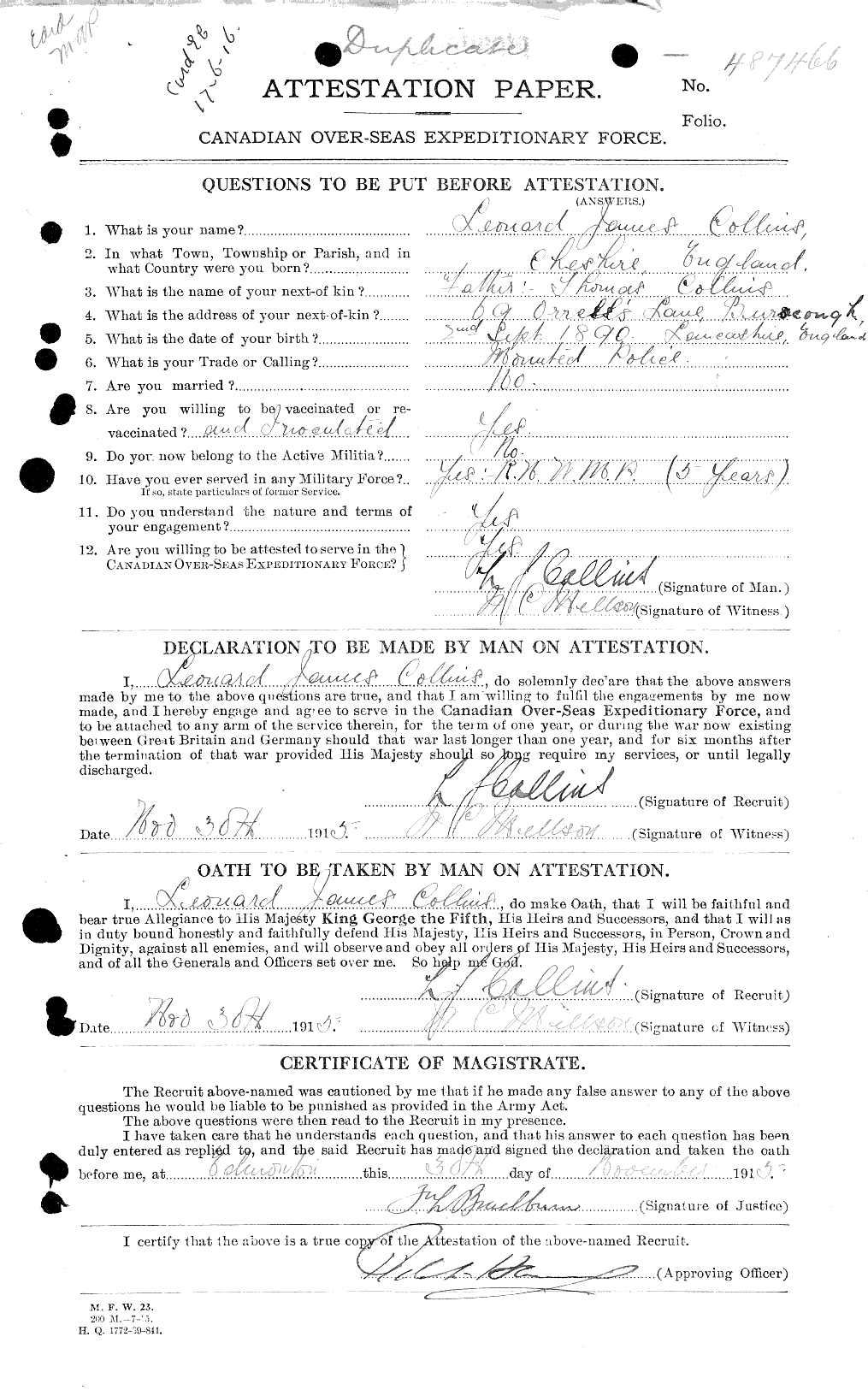 Personnel Records of the First World War - CEF 034442a