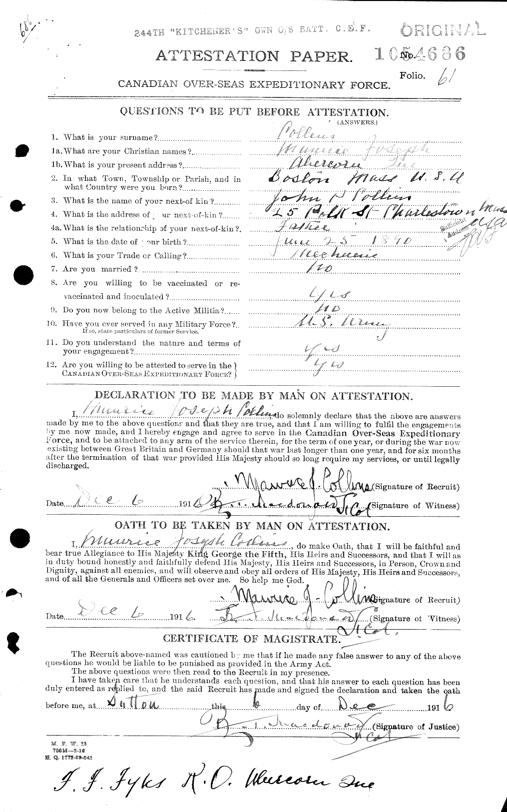 Personnel Records of the First World War - CEF 034462a