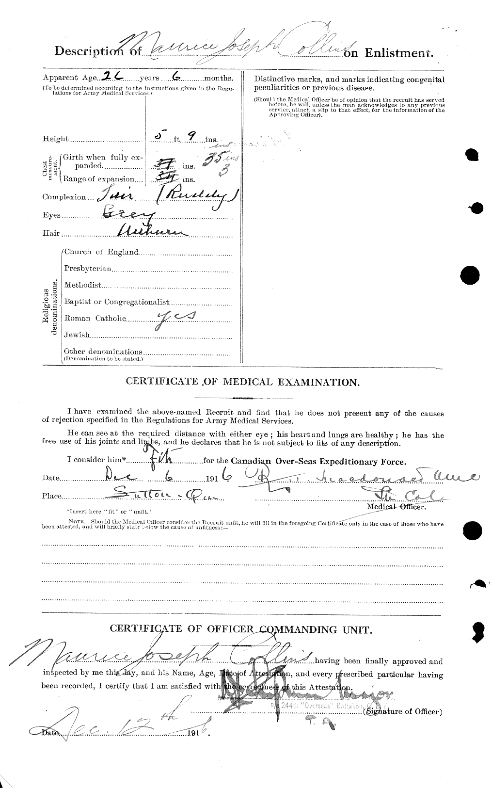 Personnel Records of the First World War - CEF 034462b