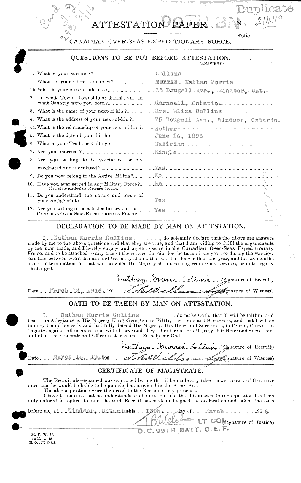 Personnel Records of the First World War - CEF 034475a
