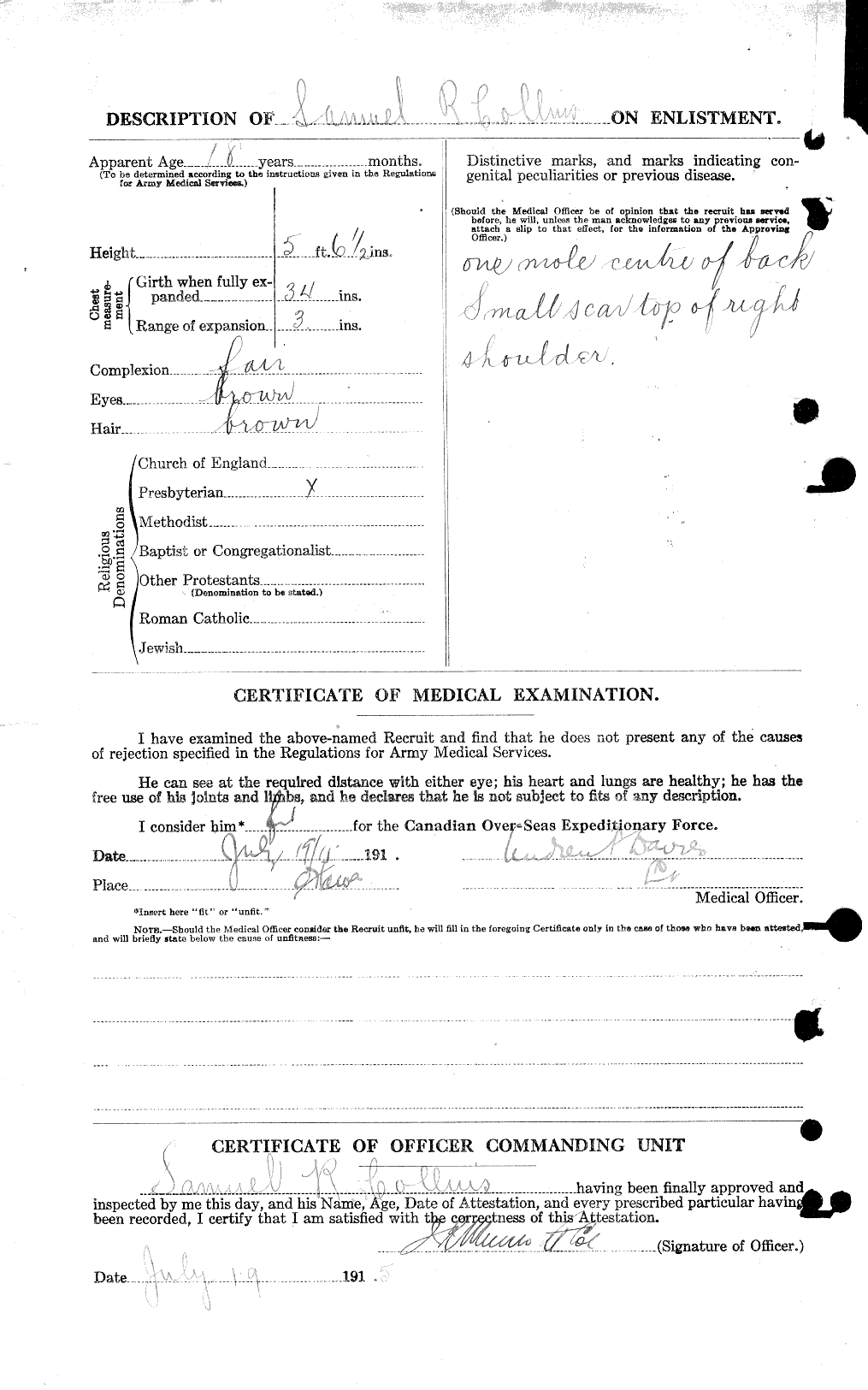 Personnel Records of the First World War - CEF 034540b