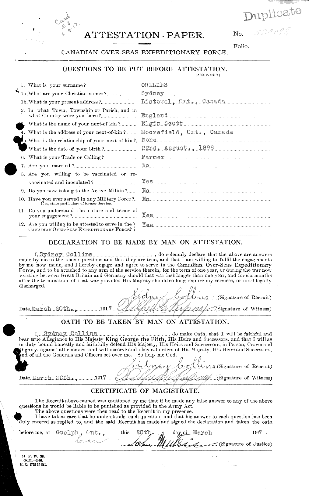 Personnel Records of the First World War - CEF 034544a
