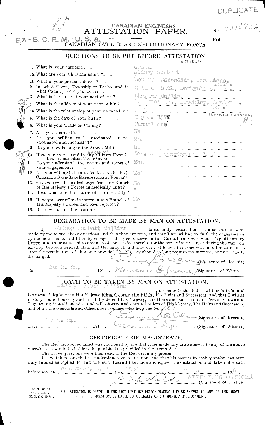 Personnel Records of the First World War - CEF 034546a