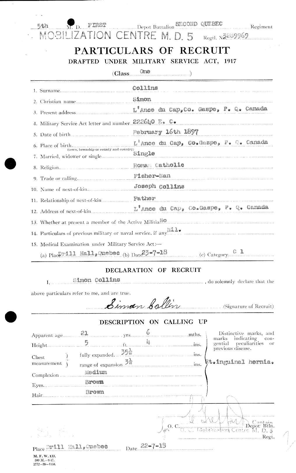 Personnel Records of the First World War - CEF 034549a
