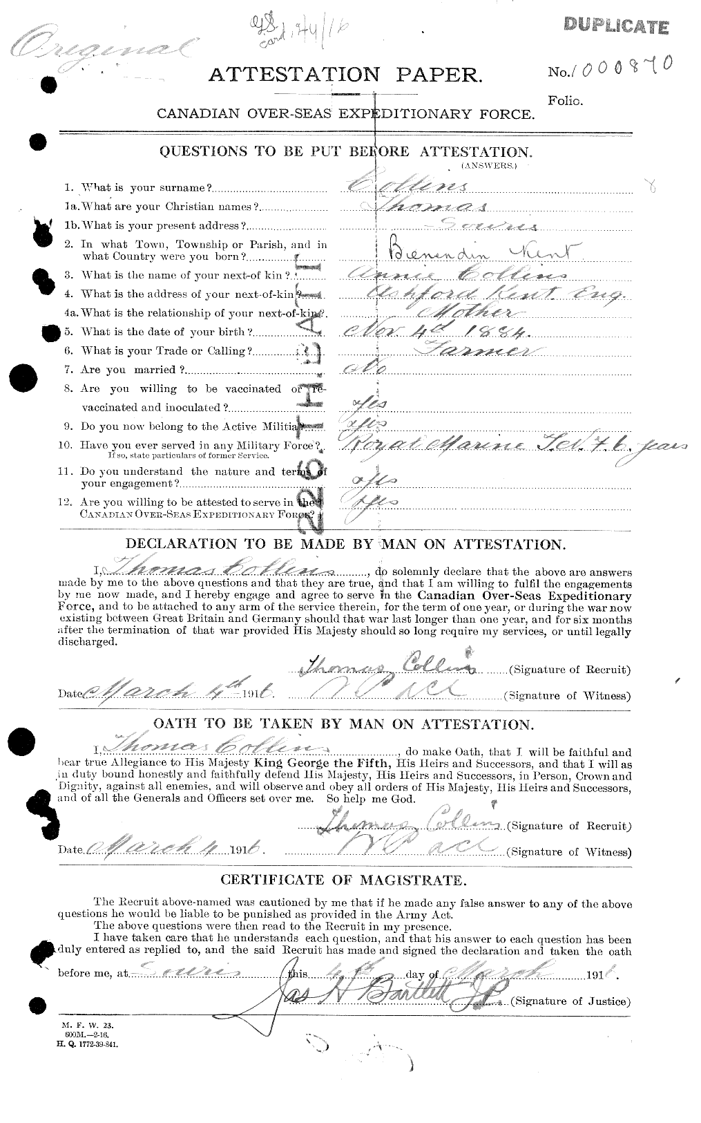 Personnel Records of the First World War - CEF 034568a