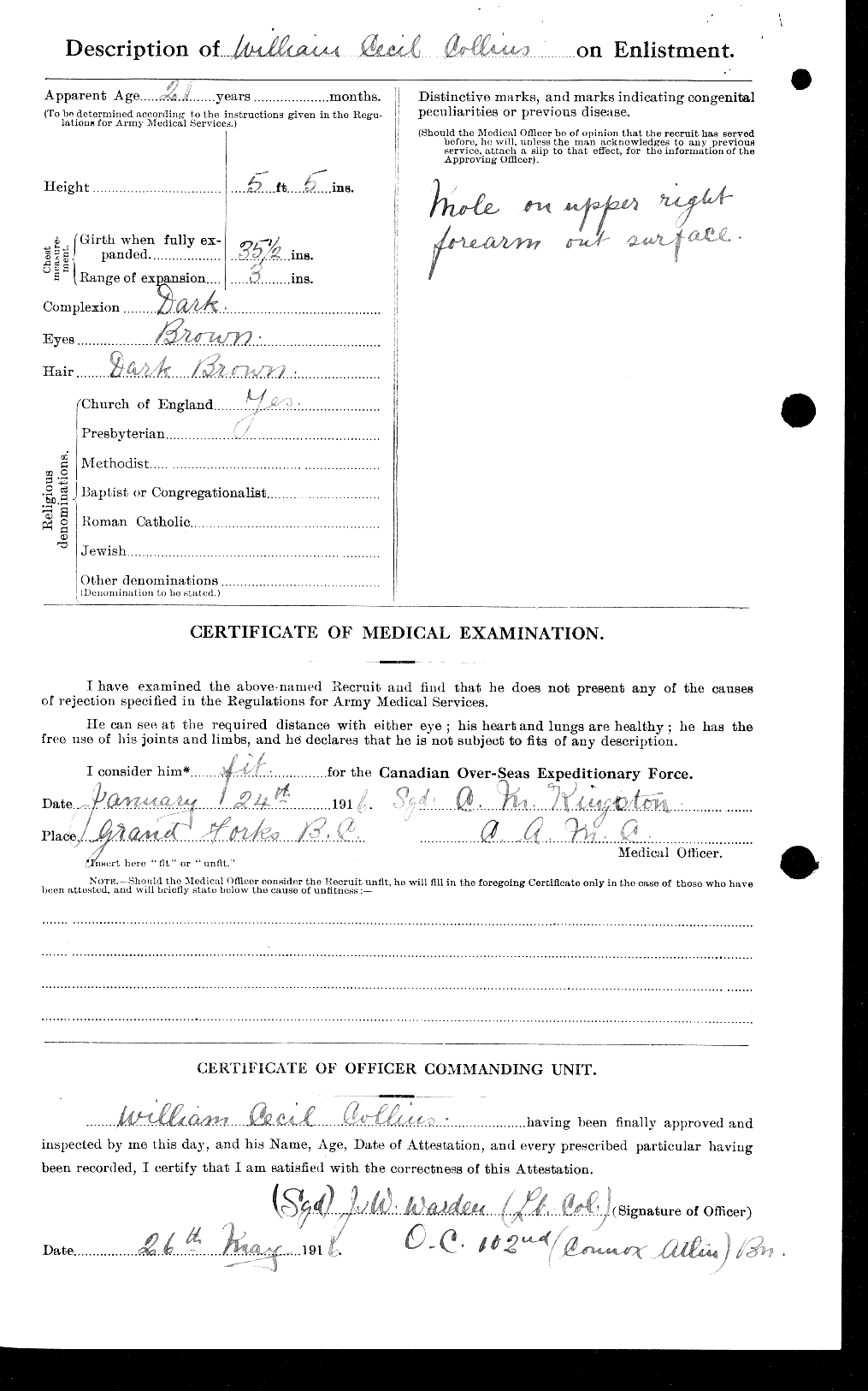 Personnel Records of the First World War - CEF 034592b