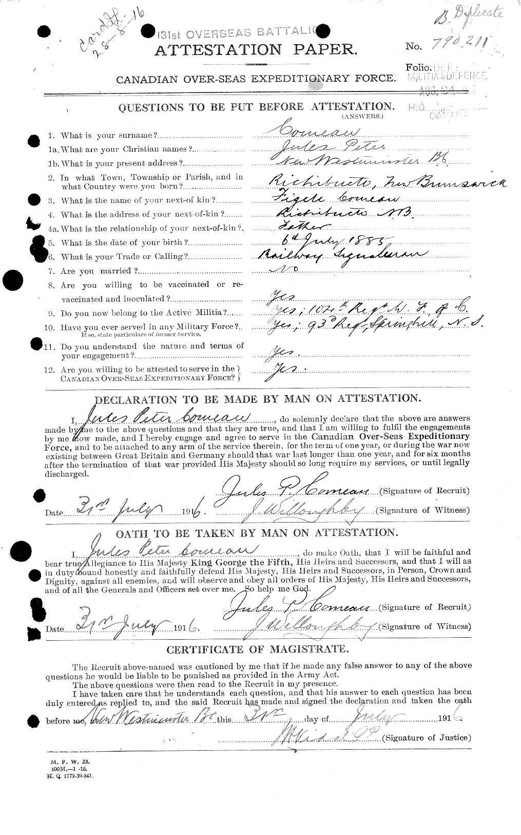 Personnel Records of the First World War - CEF 034670a
