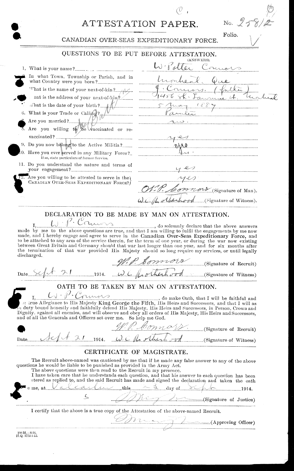 Personnel Records of the First World War - CEF 034719a